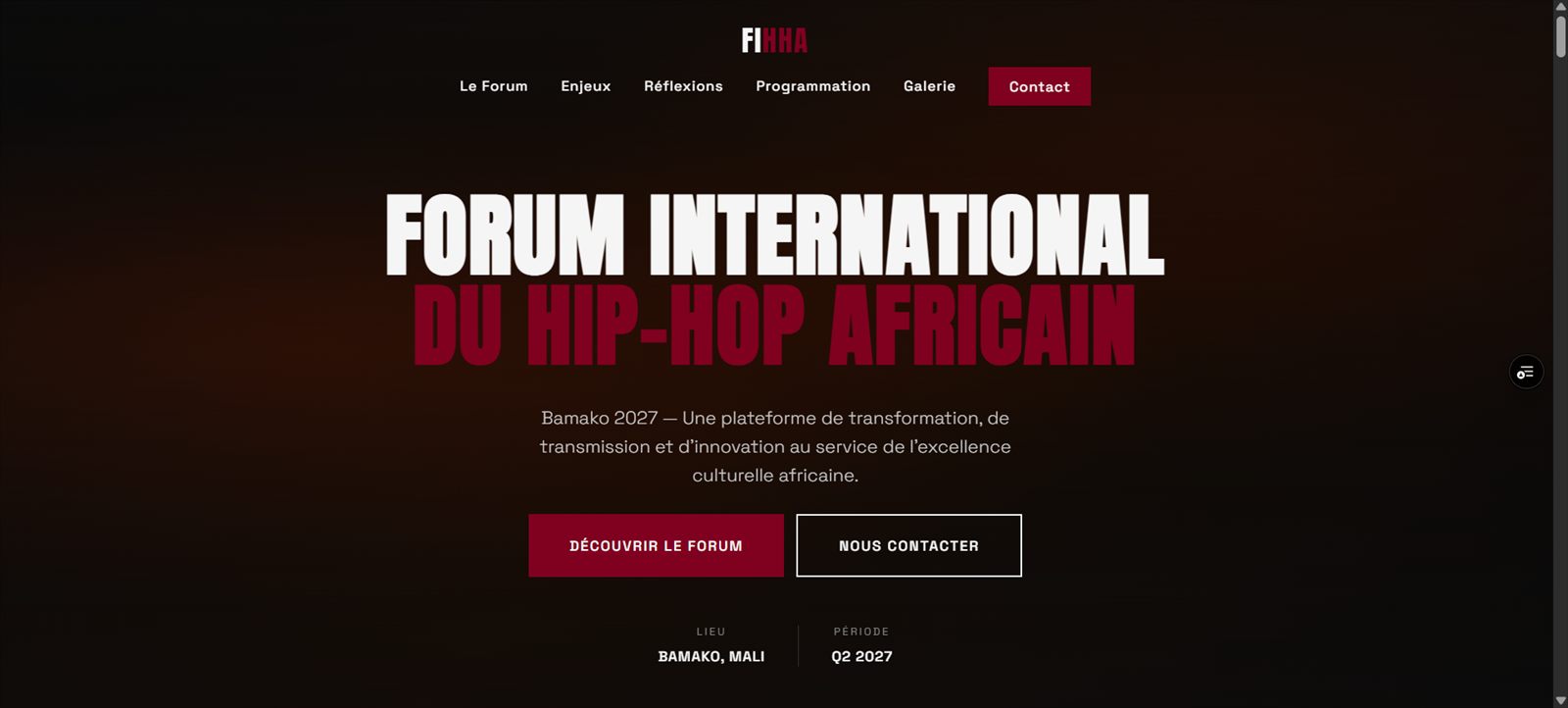 Aperçu du projet FIHHA, application web de services digitaux